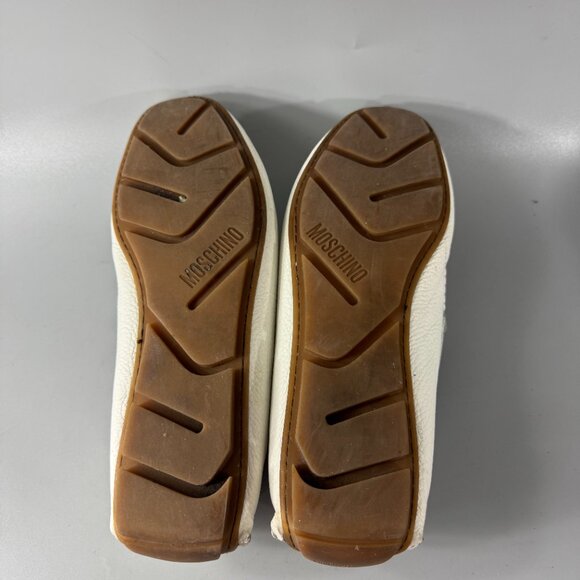 Moschino White Driver Loafers, Size 39 main image 8